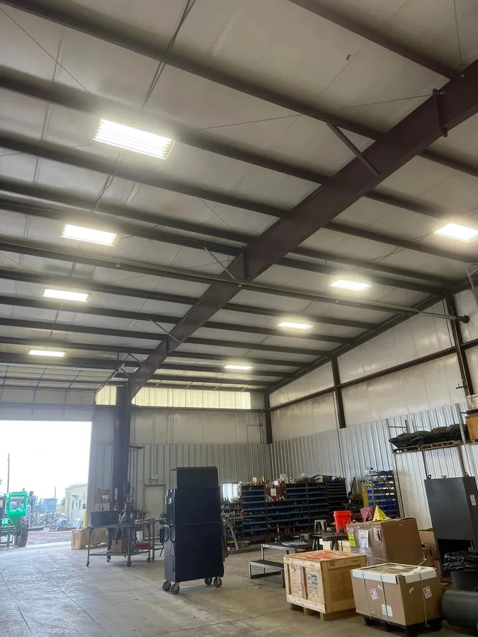 Commercial warehouse lighting installation by Bornschein Electric