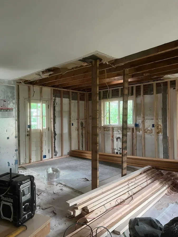 Electrical rough-in wiring for a remodel project