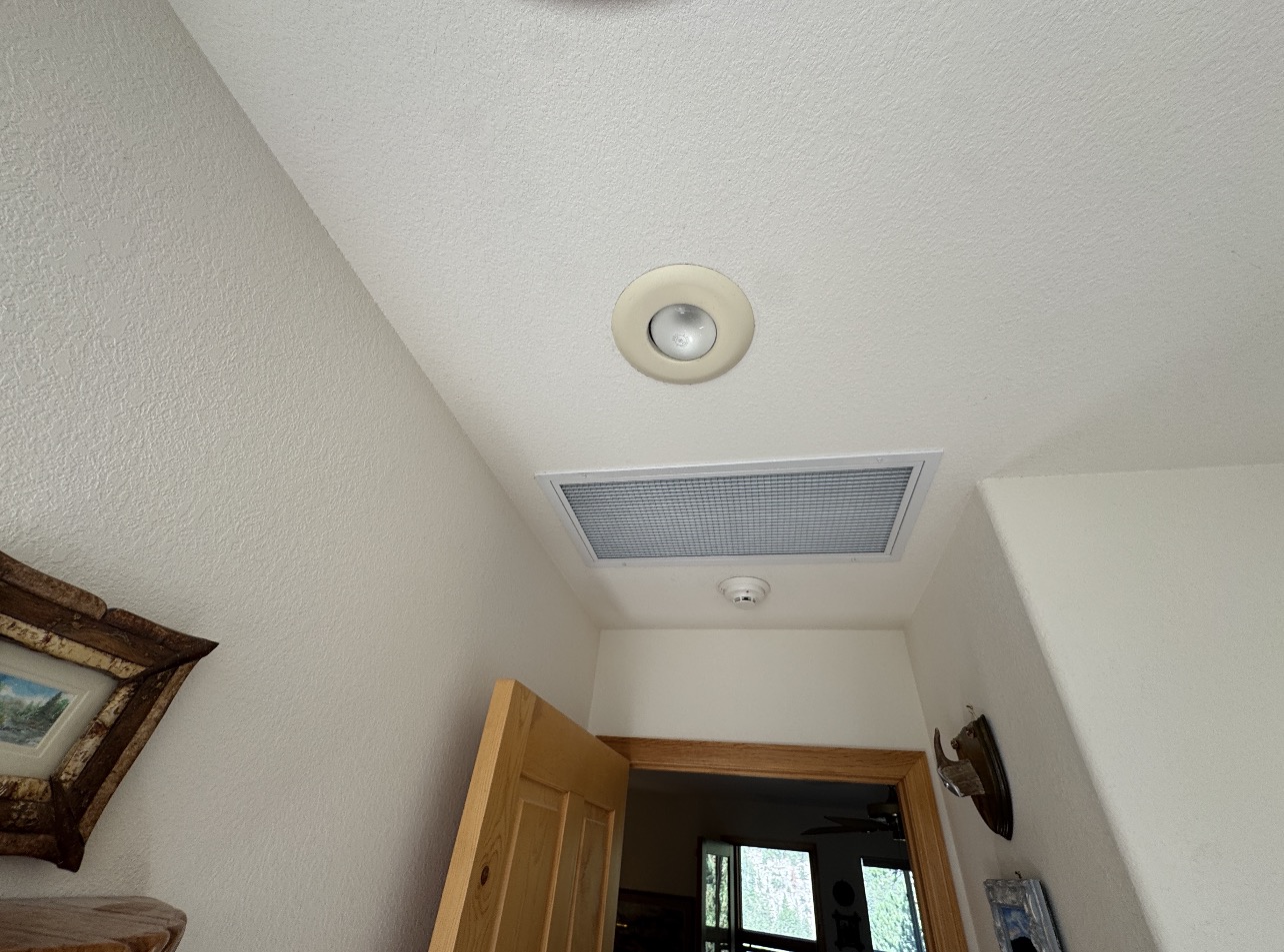 Whole house fan ceiling grill installed in a home in Evergreen, CO 80439